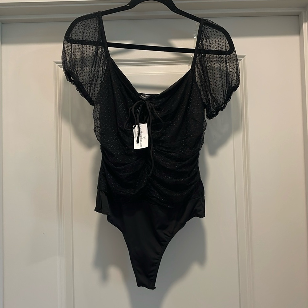 Windsor NWT Black polka dot bodysuit
